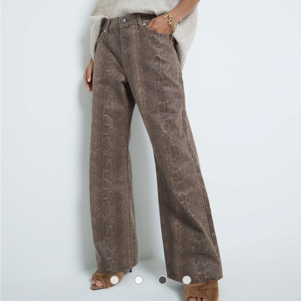 Asos River Island Snake Print Jean - Brown